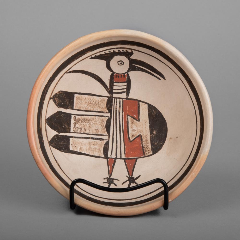 HOPI, POLYCHROME BIRD PLATE, CA.