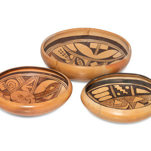 Hopi Polychrome Pottery Bowls first