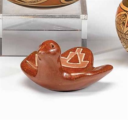 Hopi polychrome pottery effigy dish