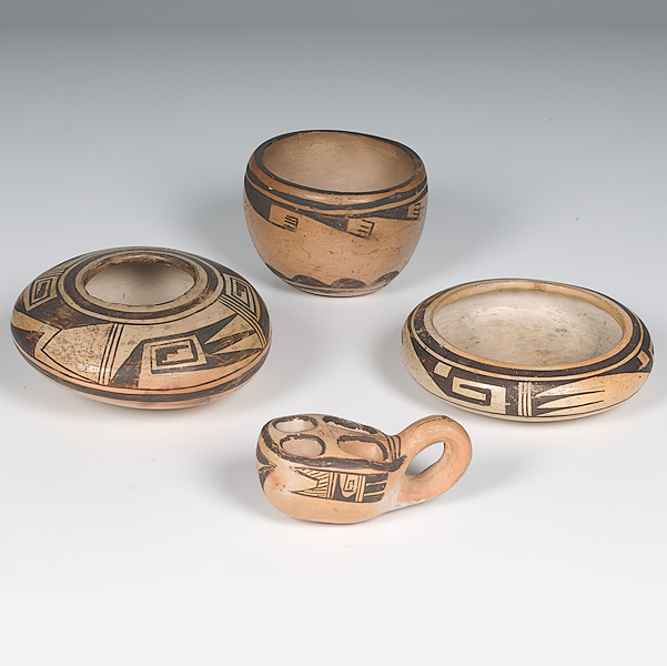 Hopi Pottery lot of 4 including a