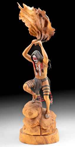 HOPI WOOD SCULPTURE "SIGN OF