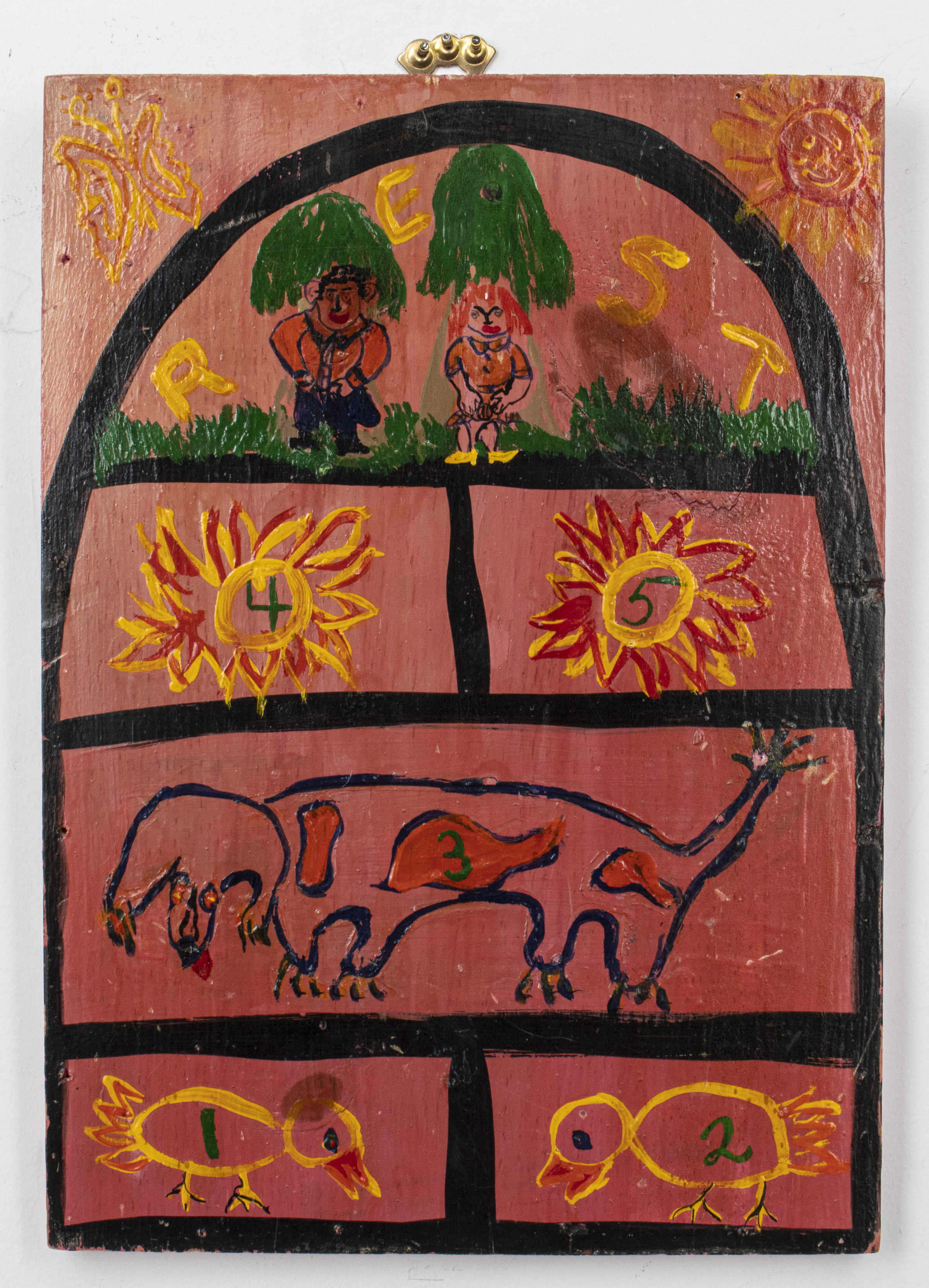 "HOPSCOTCH" FOLK ART POLYCHROME