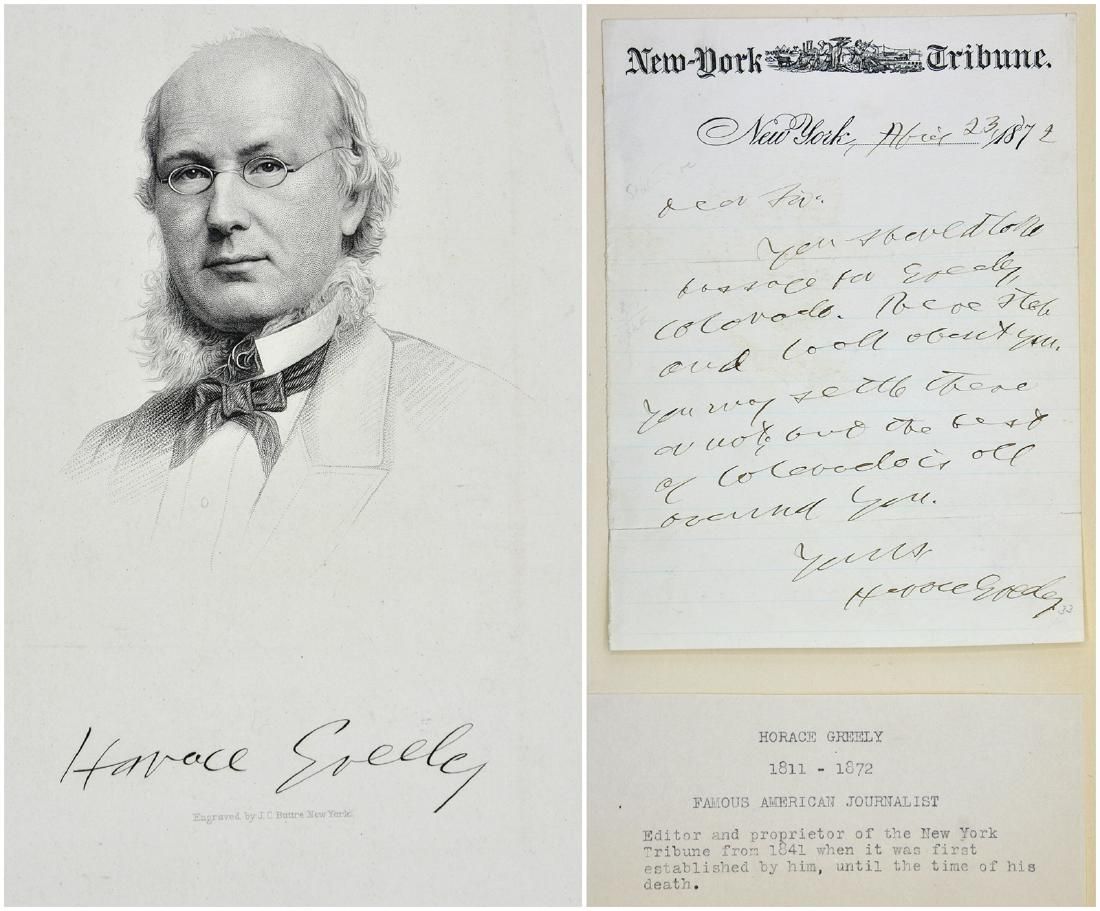 HORACE GREELY HANDWRITTEN LETTER
