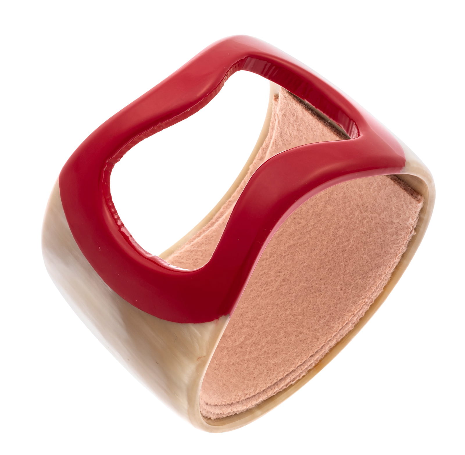 HORN, ENAMEL "RED LIPS" BANGLE