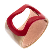 HORN, ENAMEL "RED LIPS" BANGLE