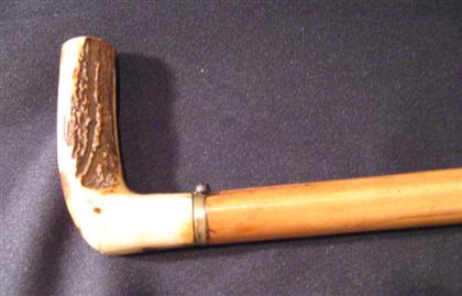 Horn handle push trigger gun cane