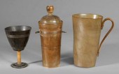 Horn stemmed goblet, cups, tan