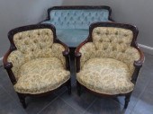 Horner? 3 Piece Carved & Uphol