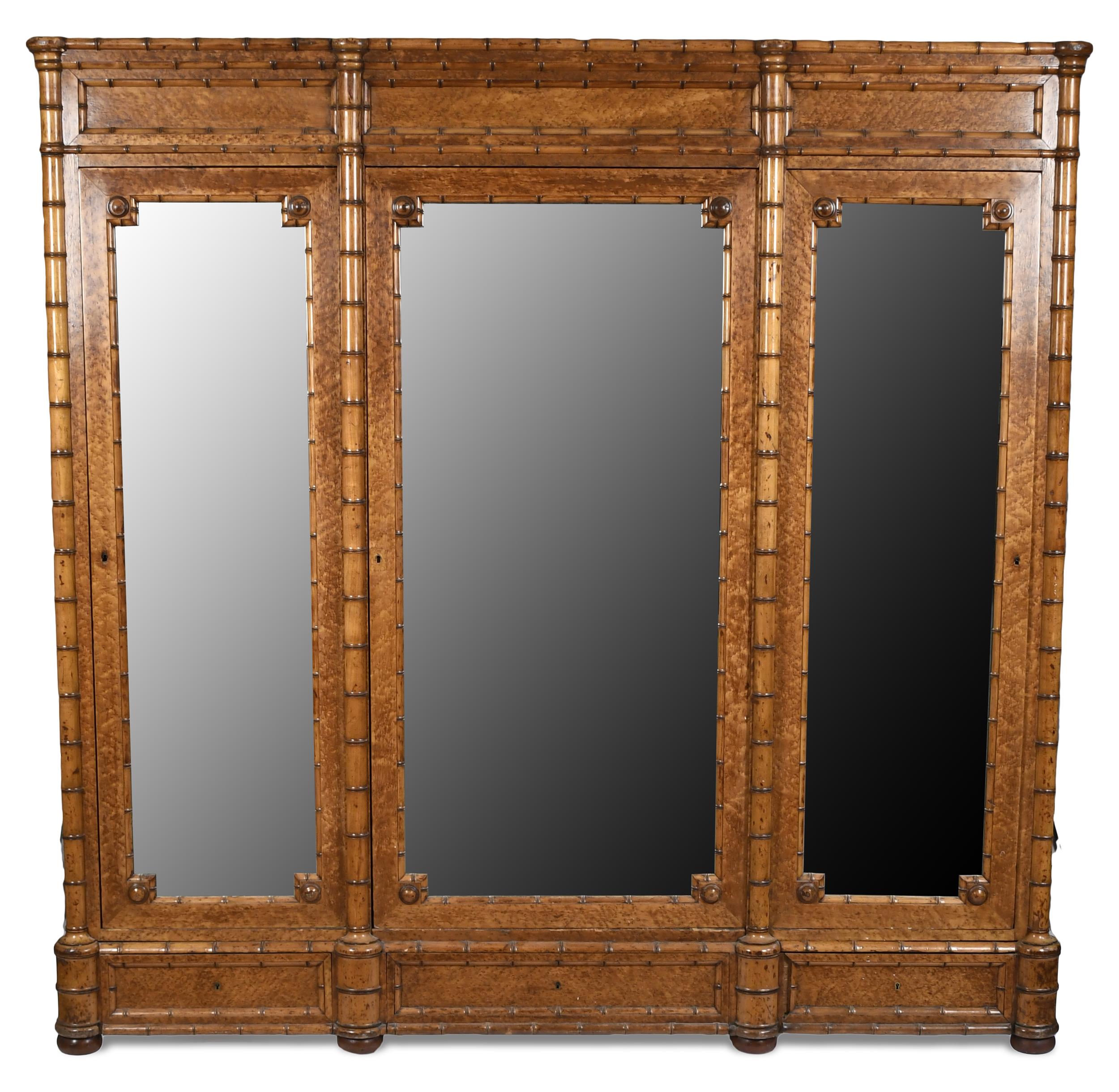 HORNER TYPE BIRDSEYE MAPLE ARMOIRE.