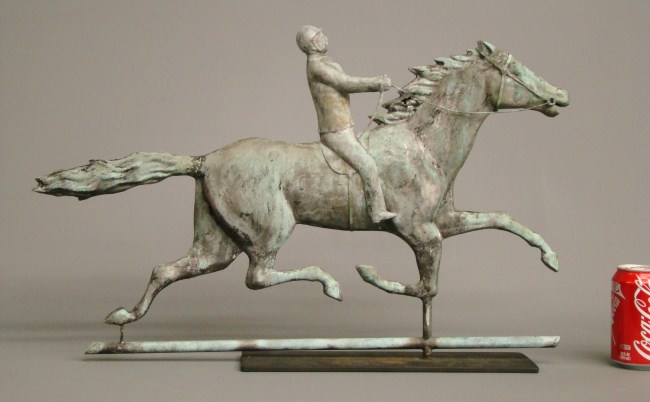 Horse and rider weathervane. 23'' W