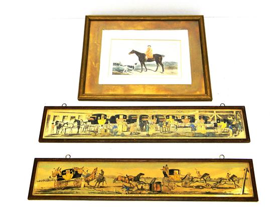 Horse and rider with dog print 