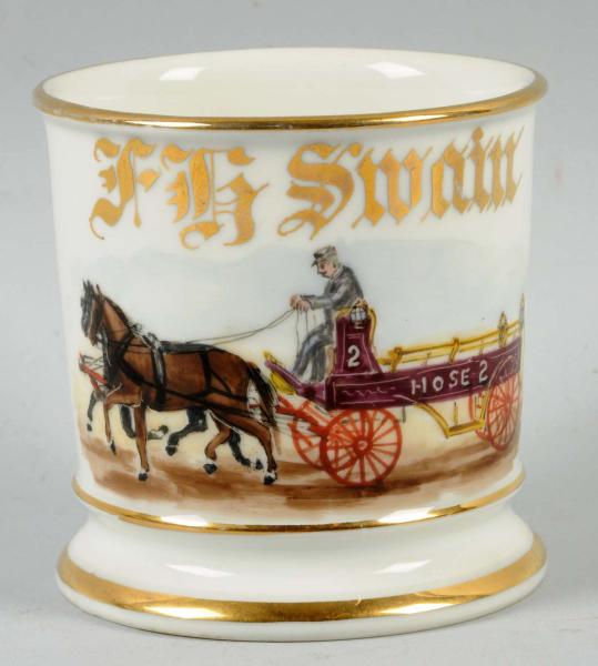 Horse-Drawn Fire Wagon Shaving Mug.