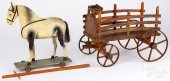 HORSE DRAWN WAGON PULL TOY, OV