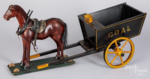 HORSE DRAWN WOOD COAL WAGON, CA.