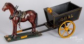 HORSE DRAWN WOOD COAL WAGON, C