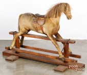 HORSE HIDE COVERED ROCKING HOR