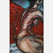 HORST SCHWAB NUDE OIL ON BOARD