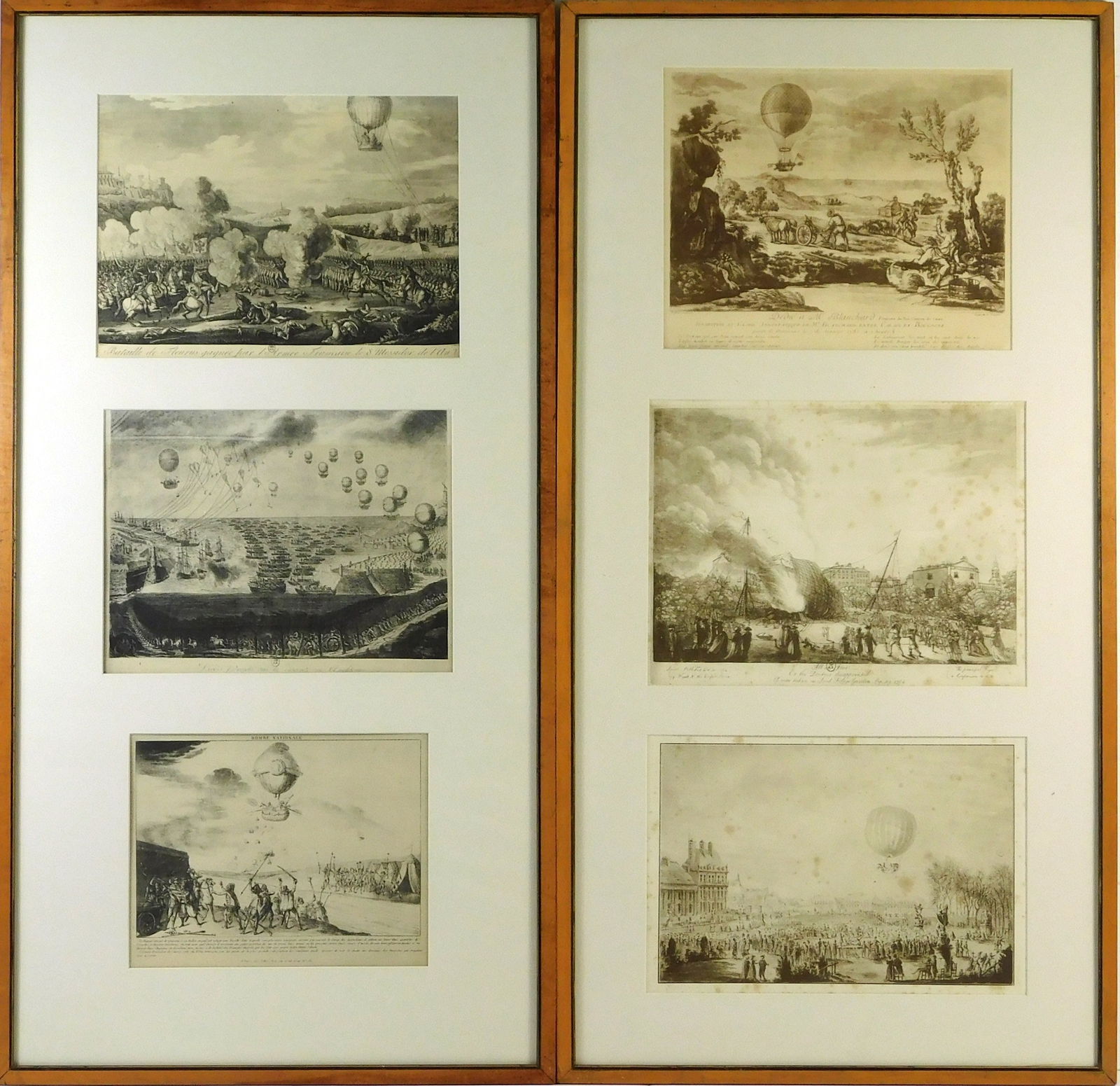 HOT AIR BALLOON ETCHINGS IN PAIR OF