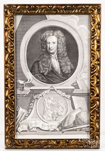 HOUBRAKEN ENGRAVING OF SIR ISAAC