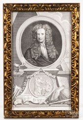 HOUBRAKEN ENGRAVING OF SIR ISA