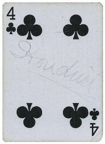 HOUDINI, HARRY. PLAYING CARD