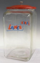 HOUSE OF LANCE GLASS JAR W/ RE