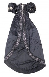HOUSE OF WORTH BLACK SATIN OVE