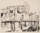 HOWARD COOK, TAOS PUEBLO, 1927