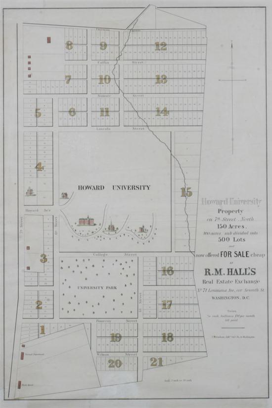 HOWARD UNIVERSITY. Lithograph by