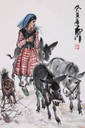 HUANG ZHOU ATTRIBUTED TO,FIGUR