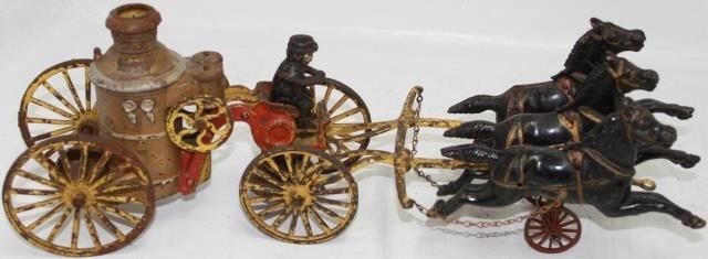 HUBLEY CAST IRON HORSE DRAWN FIRE