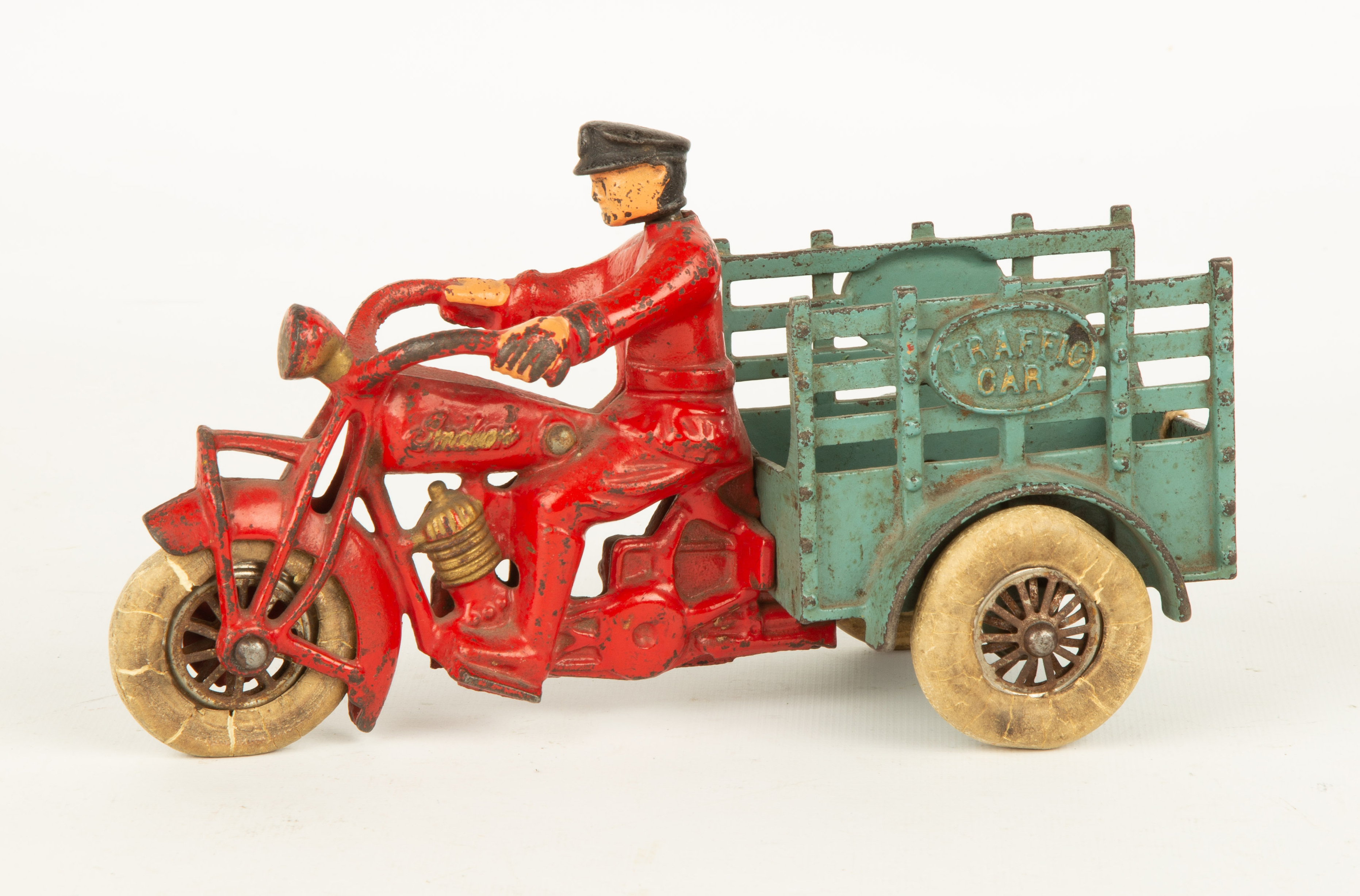 HUBLEY CAST IRON INDIAN TRAFFIC CAR