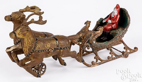 HUBLEY CAST IRON SANTA IN SLEIGH