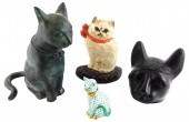HUBLEY, HEREND, ETC., FOUR CAT