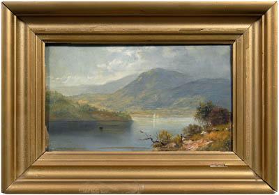 Hudson river scene, mountains