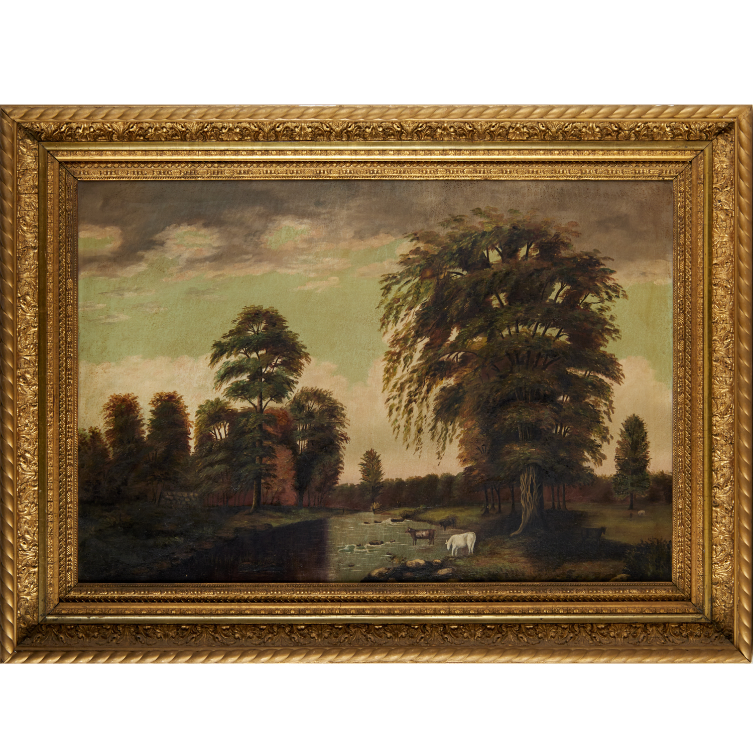 HUDSON RIVER SCHOOL, LARGE OIL ON