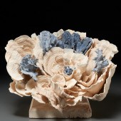 HUGE BLUE AND WHITE CHALICE CO