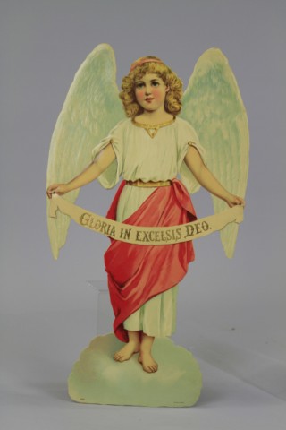 HUGE CROMOLITHOGRAPHED ANGEL DIE