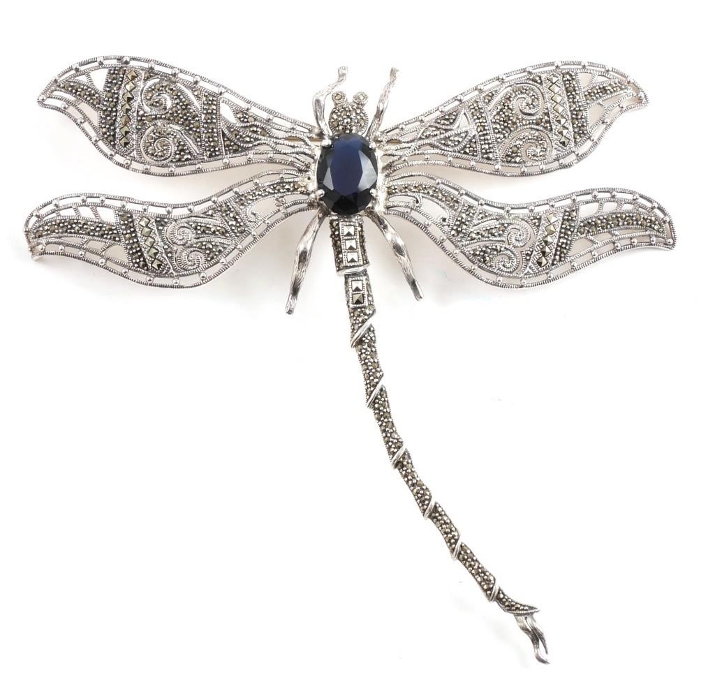 HUGE STERLING DRAGONFLY PIN 53G