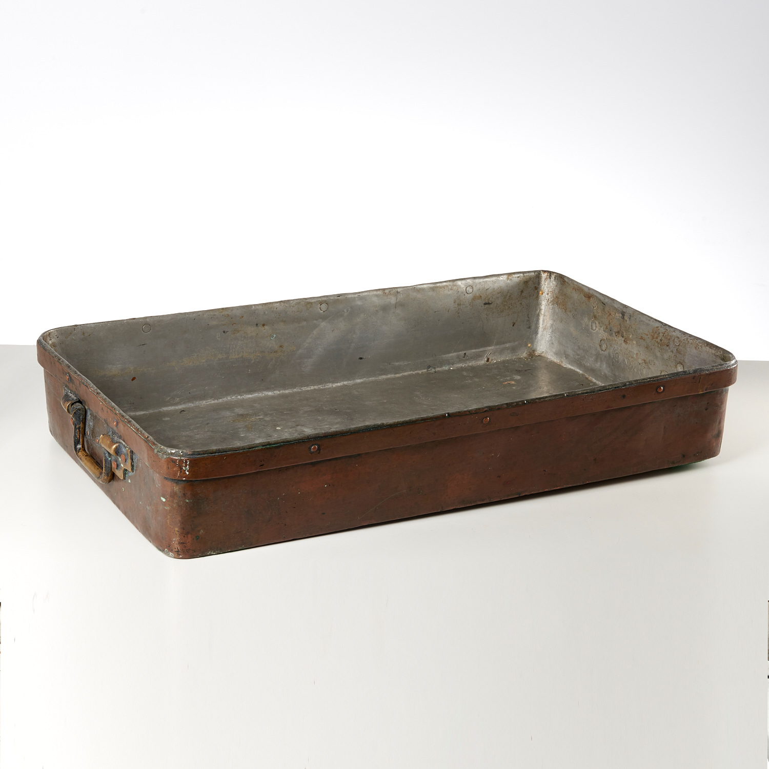 HUGE ZINC LINED COPPER ROASTING PAN