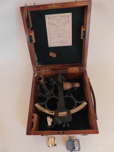 HUGHES CASED SEXTANTAntique English