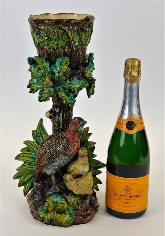 HUGO LONITZ MAJOLICA QUAIL BIRD
