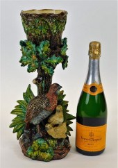 HUGO LONITZ MAJOLICA QUAIL BIR