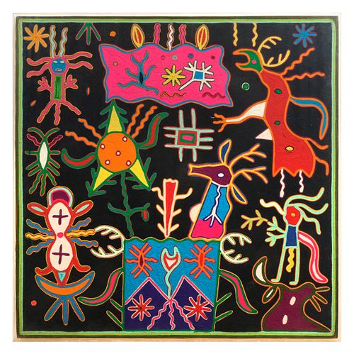 HUICHOL YARN PAINTINGS: GROUP OF