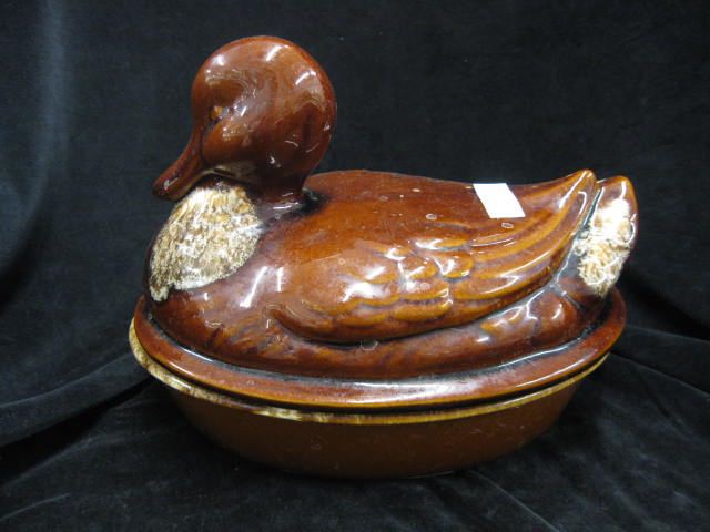 Hull Pottery Covered Dish duck