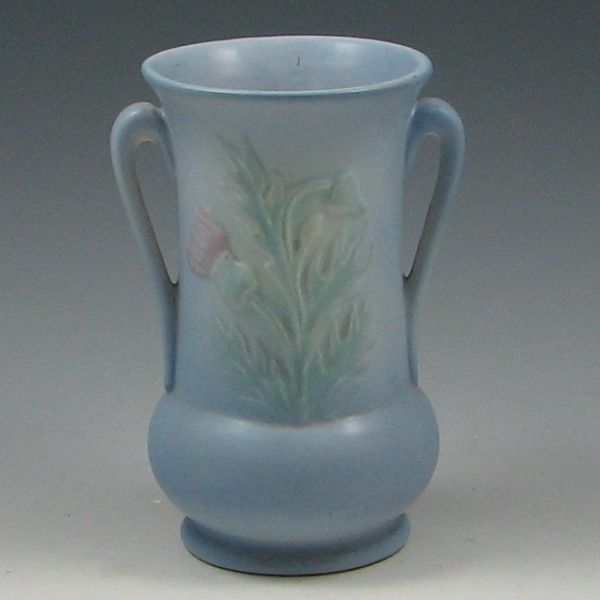 Hull Thistle vase in blue. Marked