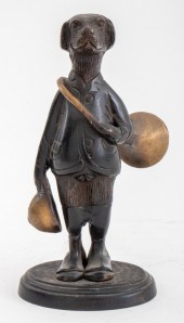 HUMOROUS BRONZE HUNTING DOG SC