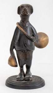 HUMOROUS BRONZE HUNTING DOG SC