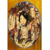 HUNG LIU, MIXED MEDIA ON PANEL