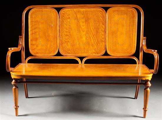 Hungarian bent beechwood settee,